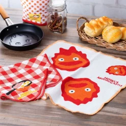 Hot Maison Ghibli 2 Pcs Set Kitchen Towel Calcifer - Howl'S Moving Castle