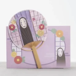 Maison Ghibli Bamboo Fan & Letter Set No Face With Flower - Spirited Away
