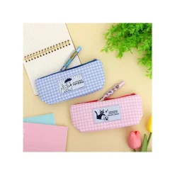 Clearance Maison Ghibli Blue Checkered Pencil Case - My Neighbor Totoro