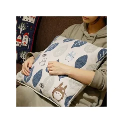 Outlet Maison Ghibli Cushion Big Totoro Blue & Green Leaves 45X45 Cm - My Neighbour Totoro