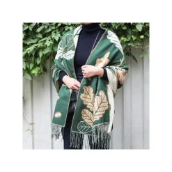Hot Maison Ghibli Dark Green Stole Oak Leaves - My Neighbor Totoro