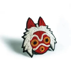 Discount Maison Ghibli Embroidered Jewel Brooch San'S Mask - Princess Mononoke