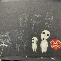 Hot Maison Ghibli Embroidered Jewel Brooch Walking Kodama - Princess Mononoke