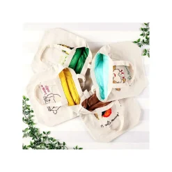 New Maison Ghibli Embroidery Canvas Tote Bag The Path Of Twos - Whisper Of The Heart