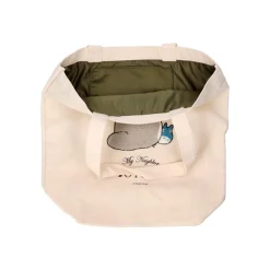 Best Maison Ghibli Embroidery Canvas Tote Bag Walking Away - My Neighbor Totoro