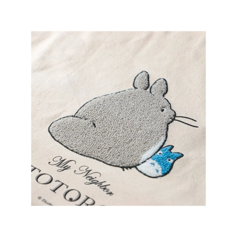 Best Maison Ghibli Embroidery Canvas Tote Bag Walking Away - My Neighbor Totoro