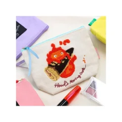 Clearance Maison Ghibli Embroidery Pouch Calcifer - Howl'S Moving Castle