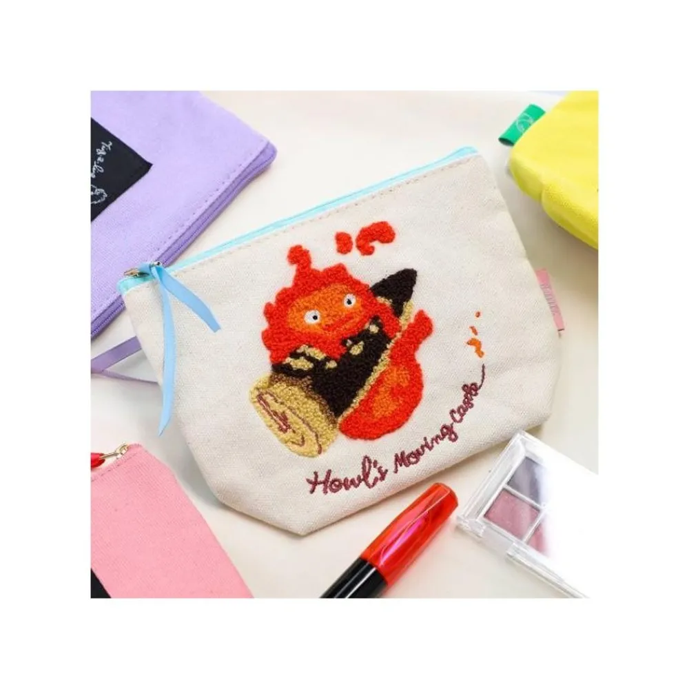 Clearance Maison Ghibli Embroidery Pouch Calcifer - Howl'S Moving Castle