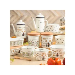 Maison Ghibli Enamel Butter Dish With Wooden Lid Viennese Pastries 500Ml - Kiki'S D