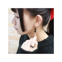 Best Maison Ghibli Jiji With Broom Pierced Earrings - Kiki'S Delivery Service