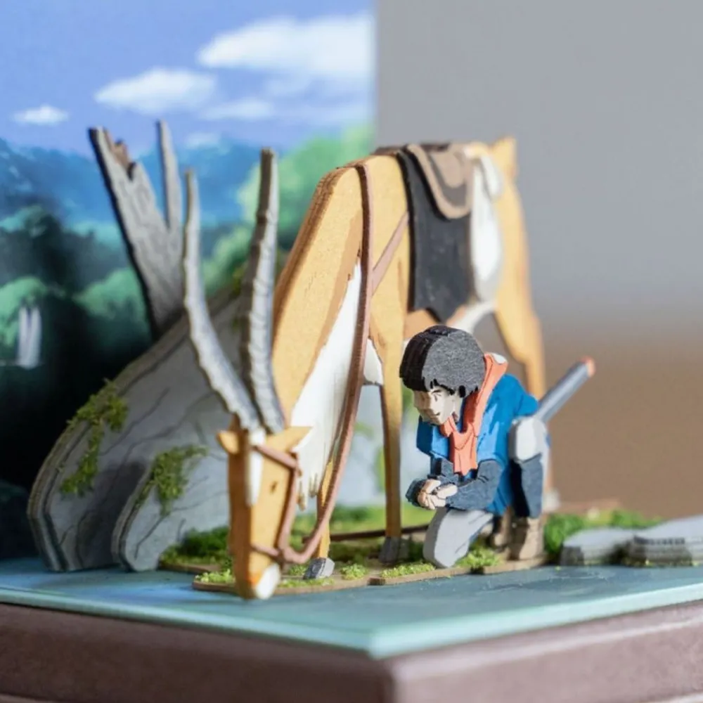 New Maison Ghibli Paper Craft Ashitaka Et Yakul - Princess Mononoke