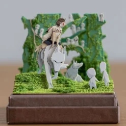 Hot Maison Ghibli Paper Craft San, Moro And Kodama -Princess Mononoke