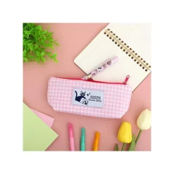 Maison Ghibli Pink Checkered Pencil Case - Kiki'S Delivery Service