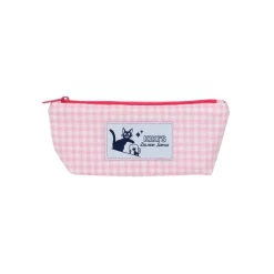 Maison Ghibli Pink Checkered Pencil Case - Kiki'S Delivery Service
