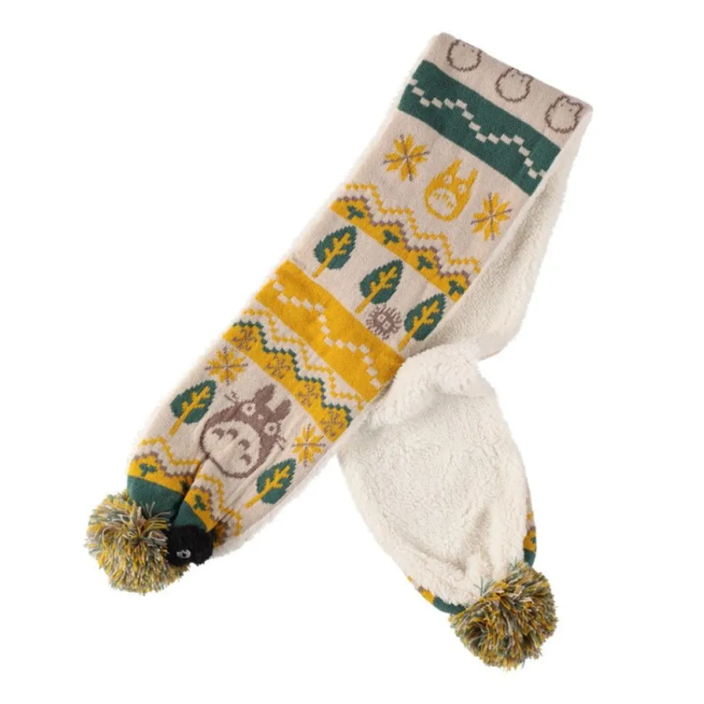Clearance Maison Ghibli Pom Pom Scarf Totoro & Soot Sprites - My Neighbor Totoro