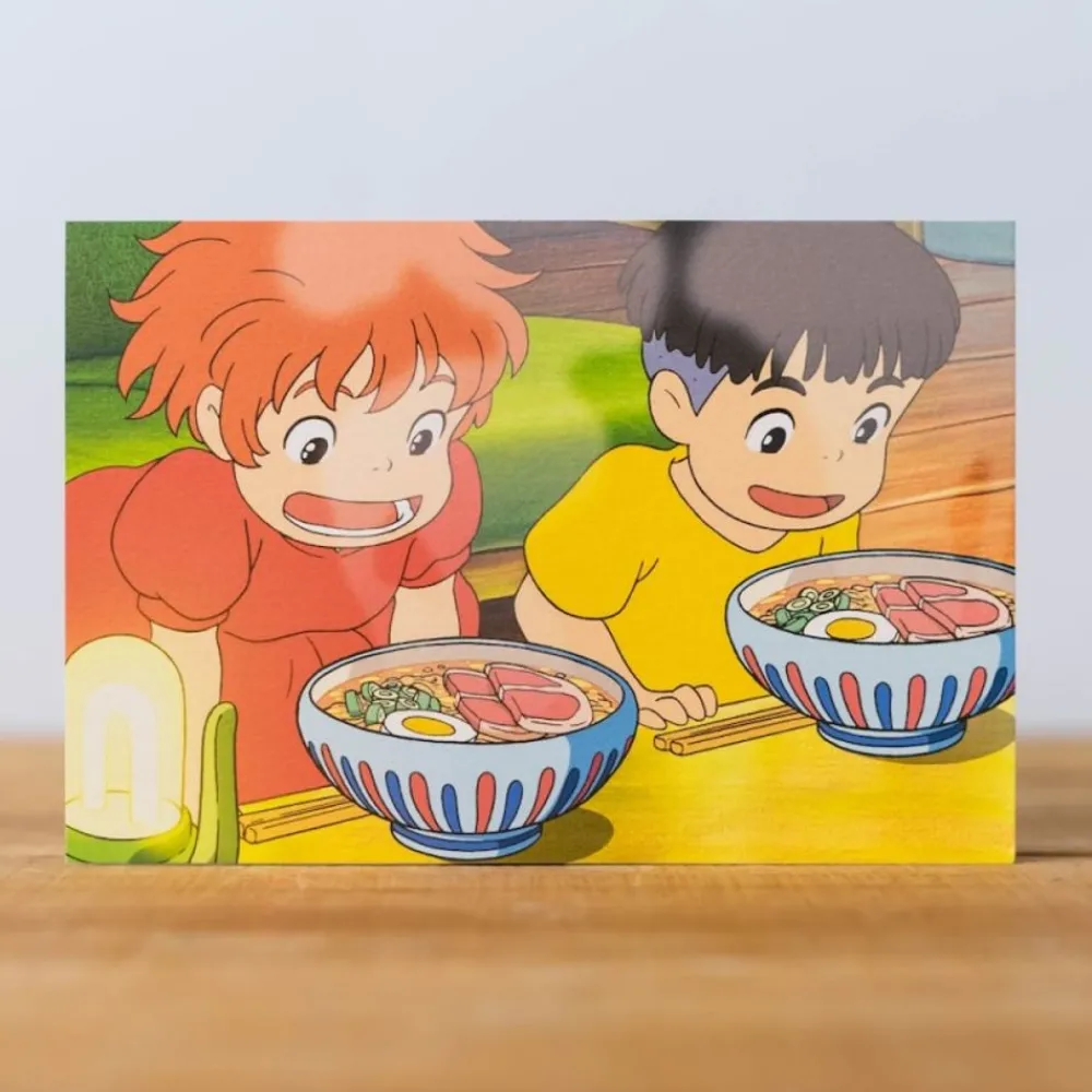Clearance Maison Ghibli Postcard Ponyo & Sosuke Ramen - Ponyo On The Cliff