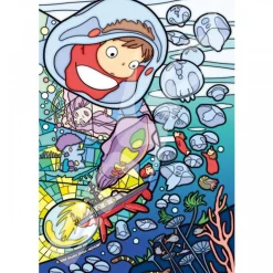 Clearance Maison Ghibli Stained Glass Puzzle 126P Ponyo Under The Sea - Ponyo On The Cliff