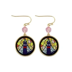 Best Maison Ghibli Stained Glass Series - Pierced Earrings Kiki- Kiki'S Delivery