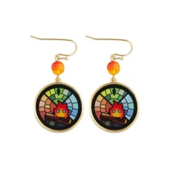 Clearance Maison Ghibli Stained Glass Series-Pierced Earrings Calcifer -Howl'S Moving Castle