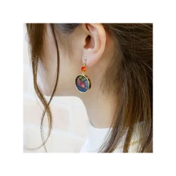 Clearance Maison Ghibli Stained Glass Series-Pierced Earrings Calcifer -Howl'S Moving Castle