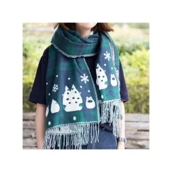 Clearance Maison Ghibli Stole With Button Totoro Check Pattern - My Neighbor Tororo
