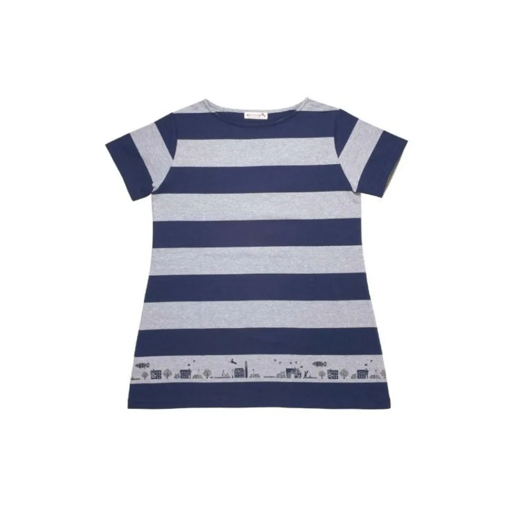 Online Maison Ghibli Striped Tunic Top Kiki Koriko Town Black White - Kiki'S Delivery Service