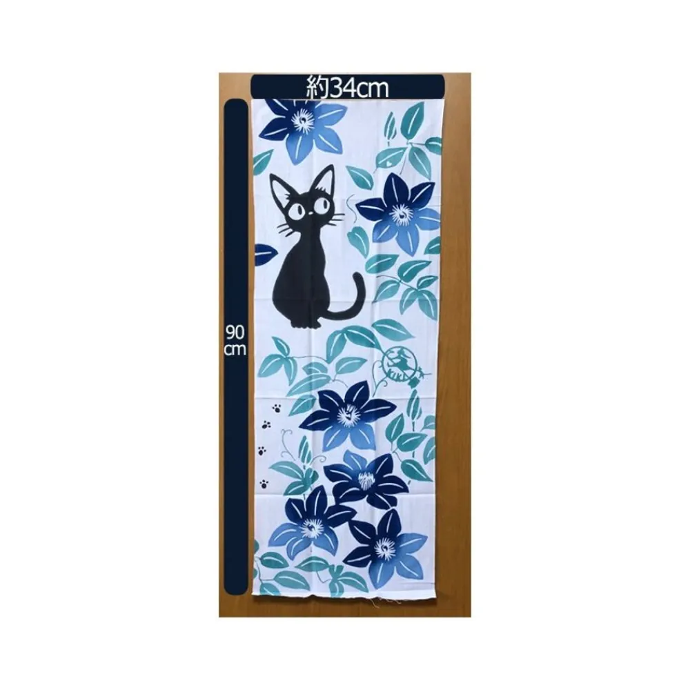 Sale Maison Ghibli Tenugui Jiji Blue Flowers - Kiki'S Delivery Service
