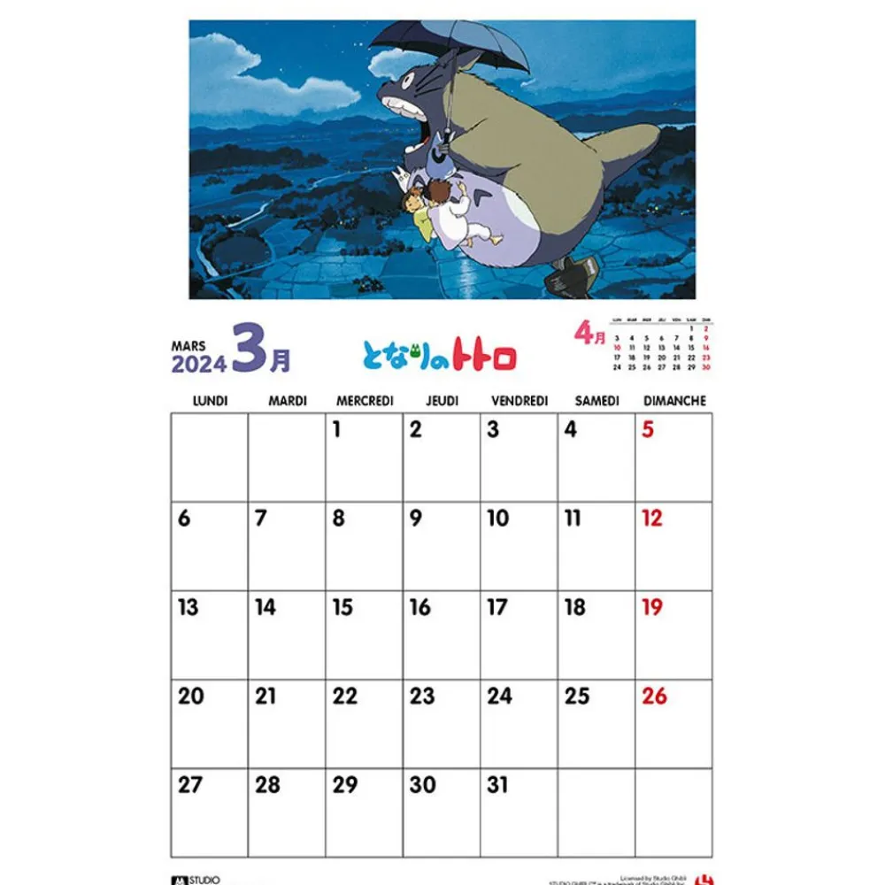 Best Maison Ghibli Totoro Calendar 2024 - En