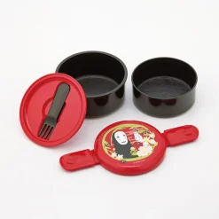 Best Maison Ghibli Two Layers Round Shape Lunch Box No Face Dark Red - Spirited Away
