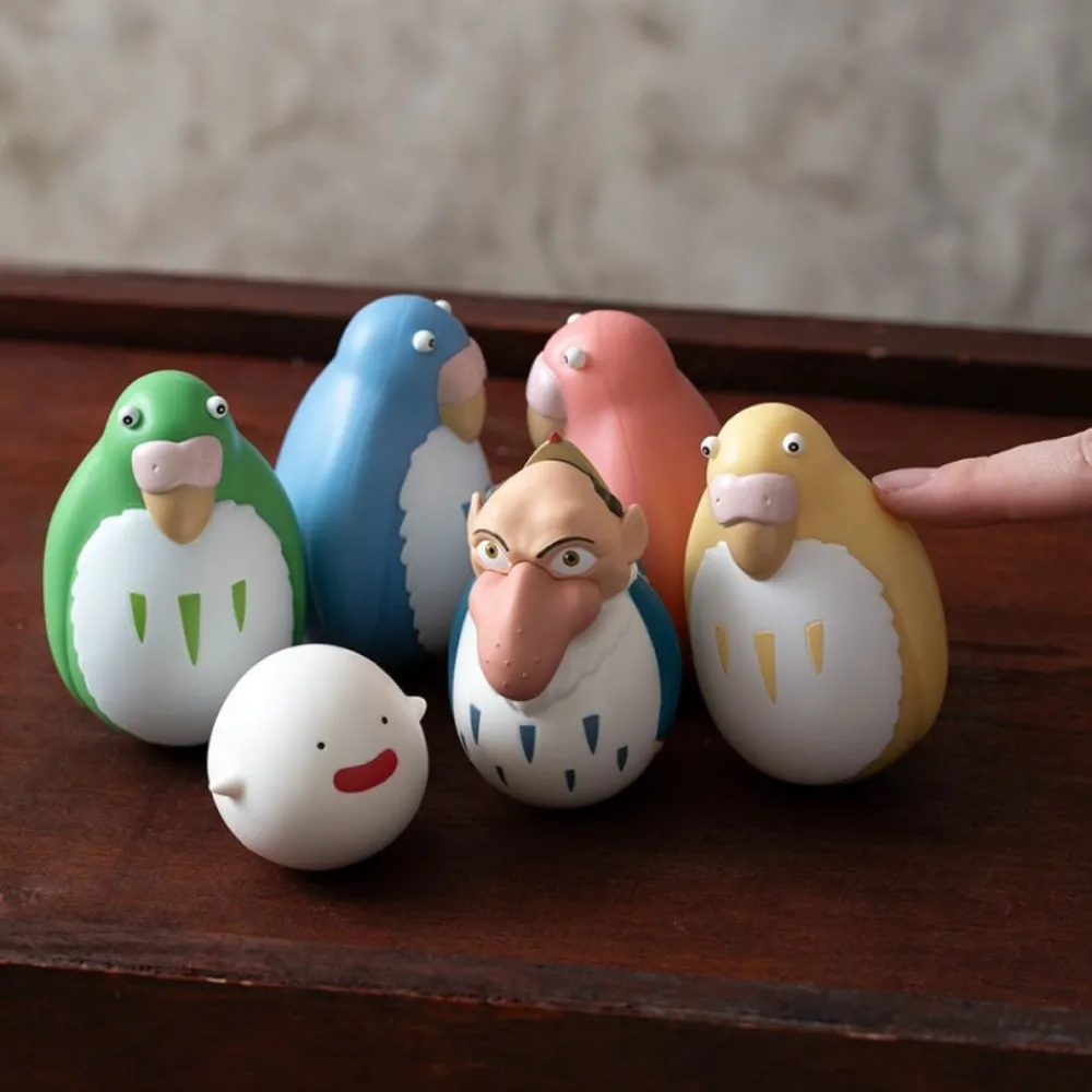 Outlet Maison Ghibli Two Pack Roly-Poly Figurines Blue & Green Parakeet - The Boy And The