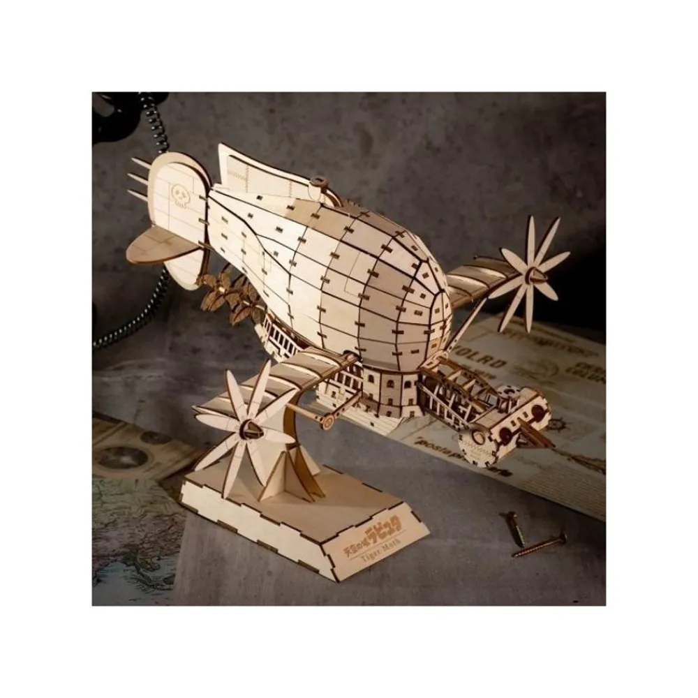 Hot Maison Ghibli Wood Model Kigumi Tiger Moth - Castle In The Sky